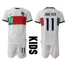 Portugal Joao Felix #11 Bortaställ Barn VM 2022 Korta ärmar (+ Korta byxor)